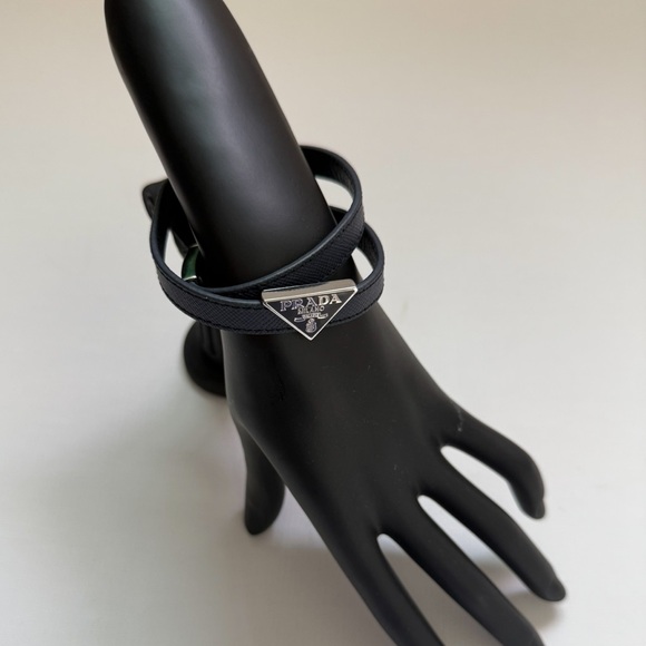 Prada Black Saffiano Leather Bracelet Navy 2019